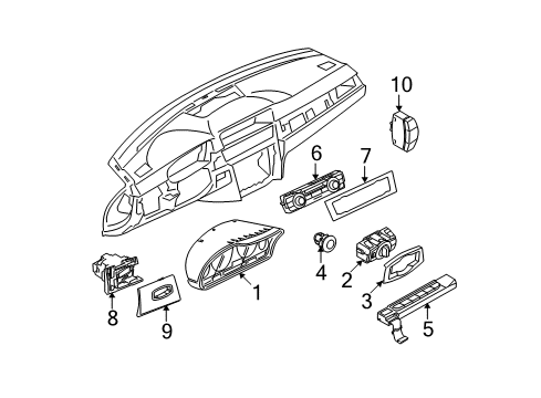 2010 BMW 335i Cluster & Switches, Instrument Panel Instruments Combination Unco Diagram for 62109187350