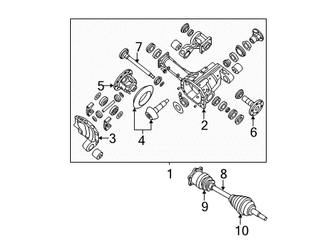 2008 Nissan Titan Carrier & Front Axles Case - Differential Diagram for 38421-EB00A