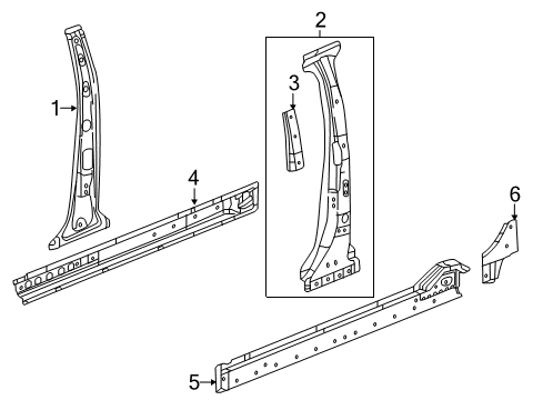 2019 Buick Envision Center Pillar & Rocker Center Pillar Reinforcement Diagram for 22844495