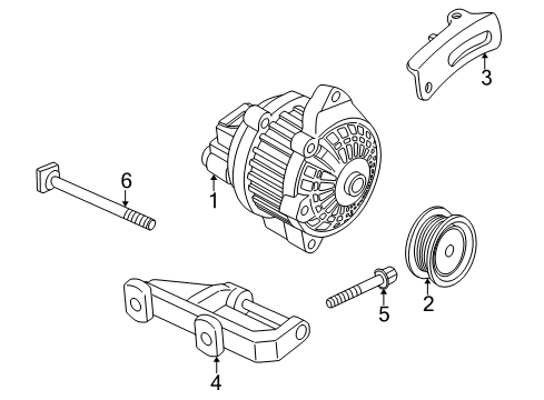 1997 Honda Civic Alternator Bracket, Alternator Diagram for 31112-P2A-000