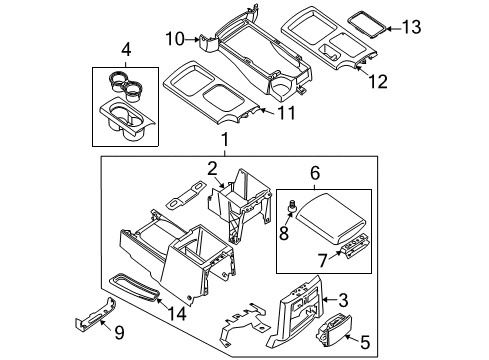 2005 Nissan Xterra Console Latch-Console Diagram for 96927-EA002