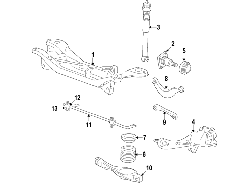 2005 Ford Focus Rear Suspension Components, Lower Control Arm, Upper Control Arm, Stabilizer Bar Coil Spring Diagram for 3S4Z-5560-CA