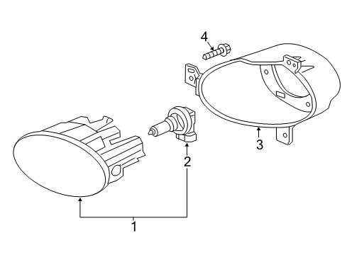 2016 Honda HR-V Fog Lamps Bracket, R. Foglight Diagram for 33961-T7A-J00