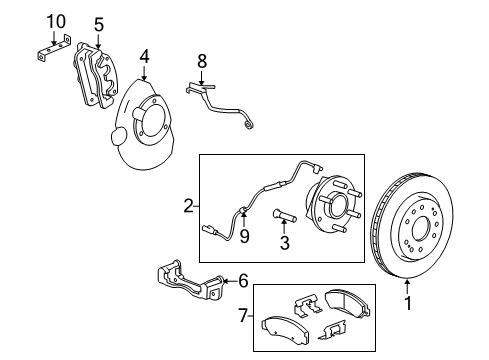 2008 GMC Yukon XL 1500 Anti-Lock Brakes Rear Speed Sensor Diagram for 20981133