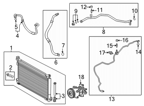 2022 Toyota Corolla Cross A/C Condenser, Compressor & Lines Discharge Hose Diagram for 88703-0A070