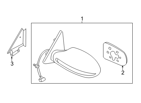 2007 Nissan Maxima Outside Mirrors Glass - Mirror, LH Diagram for 96302-ZK30E