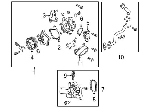 2017 Buick Encore Cooling System, Radiator, Water Pump, Cooling Fan Water Pump Diagram for 12673412