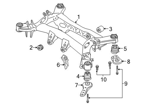 2021 Toyota GR Supra Rear Suspension Mounting Strut Bar Diagram for 52203-WAA01