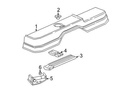 2003 GMC Sierra 2500 Interior Trim - Cab Cover Asm-Tool Stowage *Pewter R Diagram for 15191634