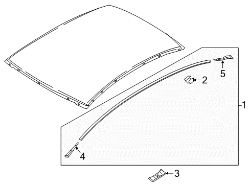 2016 Scion iA Exterior Trim - Roof Drip Molding Retainer Diagram for 75563-WB001