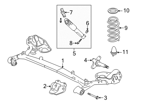 2000 Honda Insight Rear Suspension Beam, Rear Axle Diagram for 42110-S3Y-020