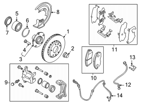 2021 Nissan Sentra Anti-Lock Brakes Baffle Plate Diagram for 41161-6LA0A