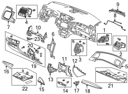 2017 Acura RLX Switches Switch Assembly, Hazard Diagram for 35510-TY3-J01