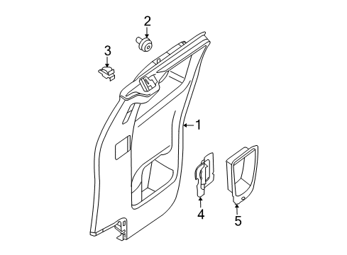 2008 Nissan Frontier Interior Trim - Rear Door Finisher Assy-Rear Door, LH Diagram for 82901-EA002