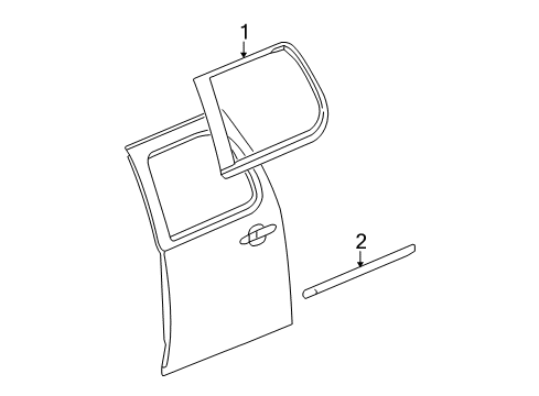 2014 Cadillac Escalade ESV Exterior Trim - Rear Door Body Side Molding Diagram for 15876403