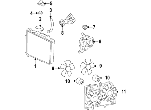 2008 Pontiac G8 Cooling System, Radiator, Water Pump, Cooling Fan Fan Blade Diagram for 92191939