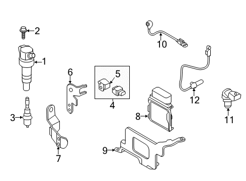 2019 Hyundai Accent Powertrain Control Spark Plug Assembly Diagram for 1884610061