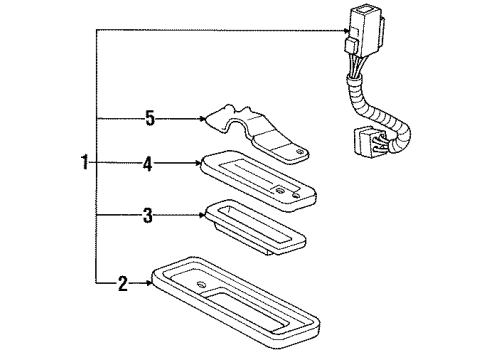 1993 Honda Accord License Lamps Light Assy., L. License Diagram for 34120-SM5-A01