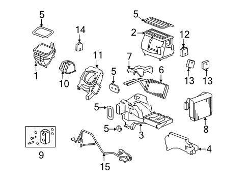 2010 Hummer H3 Air Conditioner Case Asm-Air Distributor Diagram for 25816734