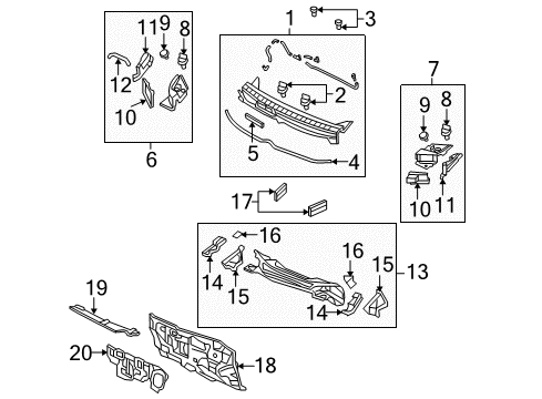 2011 Honda Civic Cowl Cap, Cowl Top Side Diagram for 74211-SNA-A00