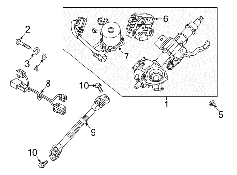 2019 Hyundai Sonata Steering Column Assembly Column Assembly-Steering Diagram for 56310-E6710