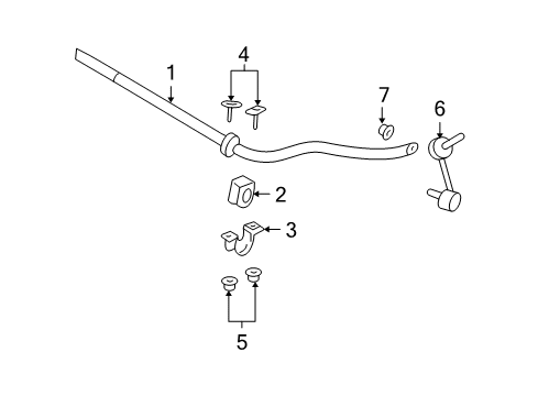 2004 Ford Crown Victoria Stabilizer Bar & Components - Front Stabilizer Bar Bushing Diagram for 4W1Z-5493-DA