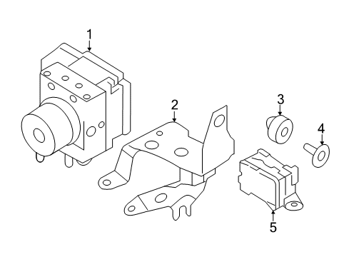 2011 Nissan Quest Anti-Lock Brakes Bracket-Actuator Diagram for 47840-1AA5B