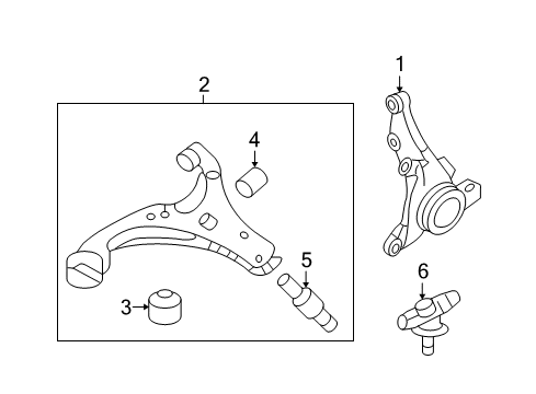 2006 Kia Optima Front Suspension Components, Lower Control Arm, Upper Control Arm, Stabilizer Bar Connector Diagram for 545412G000
