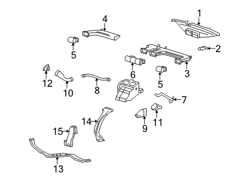 2004 Ford Freestar Ducts Louver Diagram for 4F2Z-19893-BBA