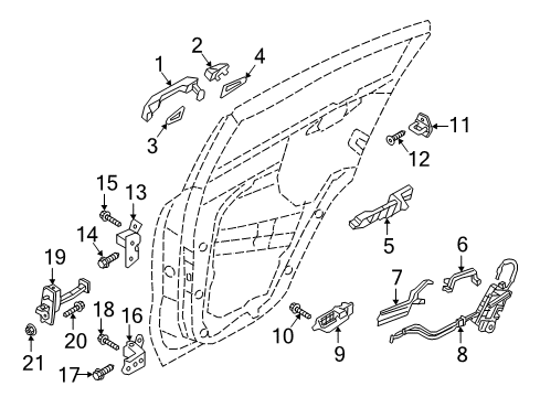 2021 Kia Sportage Front Door Rear Door Outside Grip, Left Diagram for 83651D9000