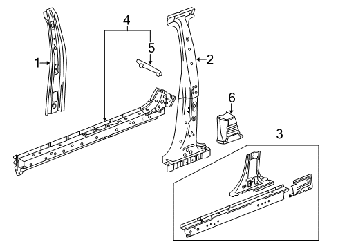 2022 Chevrolet Trax Center Pillar & Rocker Insulator Diagram for 95383774