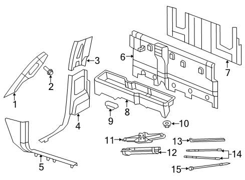 2017 Ram 1500 Interior Trim - Cab B Pillar Lower Trim Diagram for 1DX52DX9AC