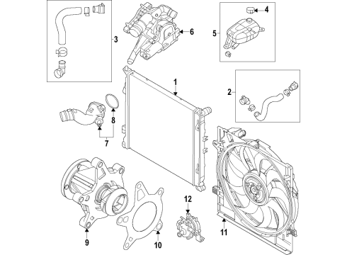 2021 Hyundai Santa Fe Cooling System, Radiator, Water Pump, Cooling Fan AEWP Assembly Diagram for 251602MHA1