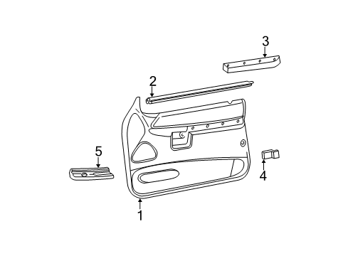 1997 Ford Explorer Interior Trim - Door Armrest Pad Diagram for F5TZ-9824101-AAZ