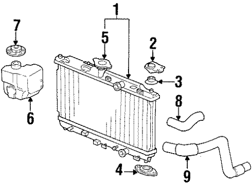 1990 Honda CRX Radiator & Components Tank, Reserve Diagram for 19101-PM5-A01