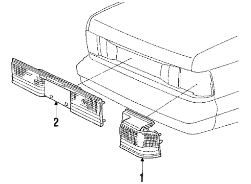 1994 Dodge Spirit Combination Lamps Part Diagram for 4676100