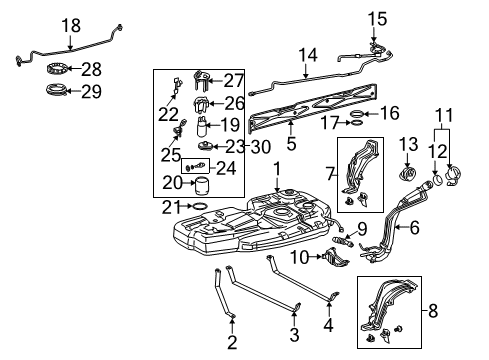 2006 Toyota Sienna Fuel Supply Filler Pipe Diagram for 77201-08040