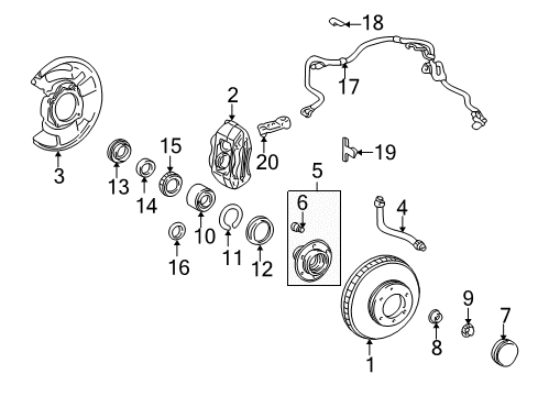 1996 Toyota 4Runner Front Brakes ABS Rotor Diagram for 43515-35010