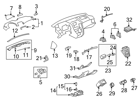 2013 Cadillac CTS Cluster & Switches, Instrument Panel Lock Cylinder Diagram for 20766965