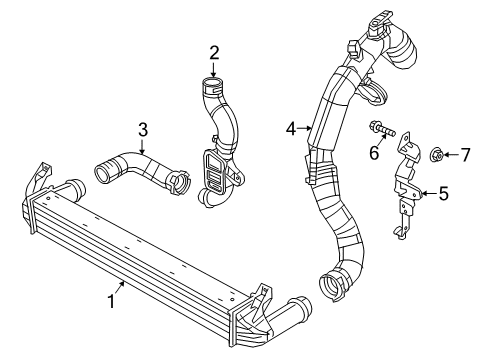 2017 Fiat 500X Intercooler Bracket-Tube Diagram for 68254746AA