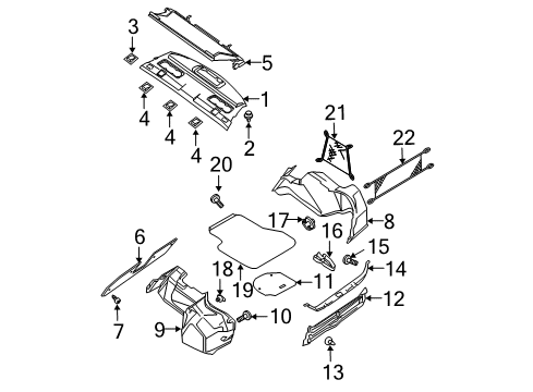 2007 Nissan Maxima Interior Trim - Rear Body Clip-Trim Diagram for 01553-04941