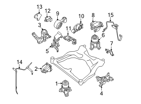 2013 Nissan Murano Engine & Trans Mounting Rod Assy-Torque Diagram for 11350-JP00B