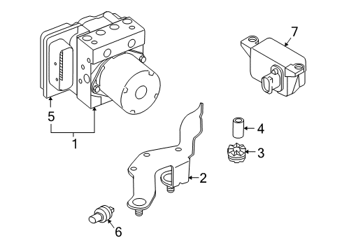 2008 BMW 650i Anti-Lock Brakes Bracket Hydro Unit Diagram for 34516774673