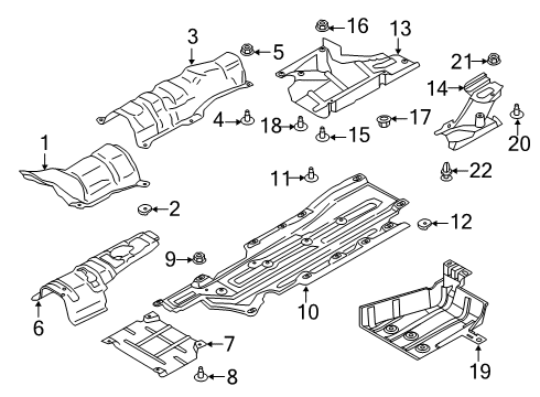 2020 Ford Police Responder Hybrid Front Floor Rear Shield Diagram for HS7Z-5411165-A