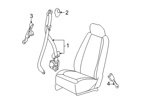 2009 Chevrolet HHR Seat Belt Latch Diagram for 89026214