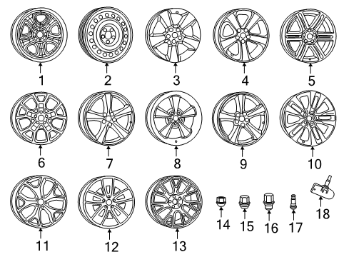 2014 Dodge Charger Wheels Aluminum Wheel Diagram for 1LS61CDMAB