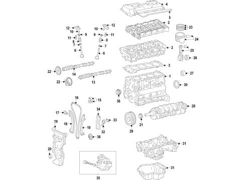 2020 Toyota Corolla Automatic Transmission Valve Cover Diagram for 11201-37070
