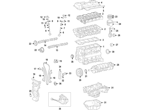 2020 Toyota Corolla Automatic Transmission Main Bearings Diagram for 11701-0T080-03