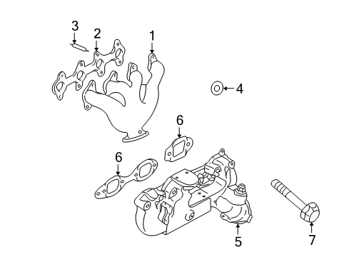 1994 Chevrolet S10 Exhaust Manifold Exhaust Manifold Assembly Diagram for 10172857