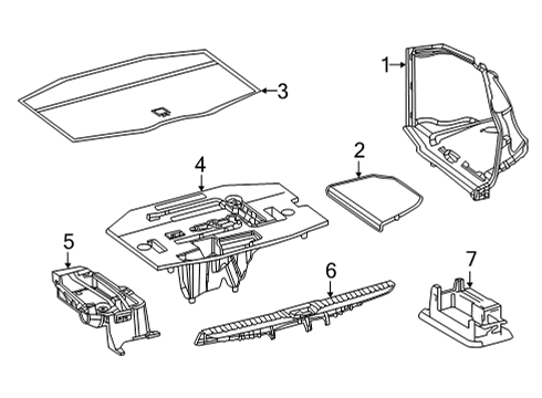 2021 Toyota Mirai Interior Trim - Rear Body Box Diagram for 42680-62010